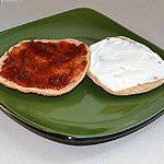 English Muffin or Sandwich Thin, Cream Cheese and Jam