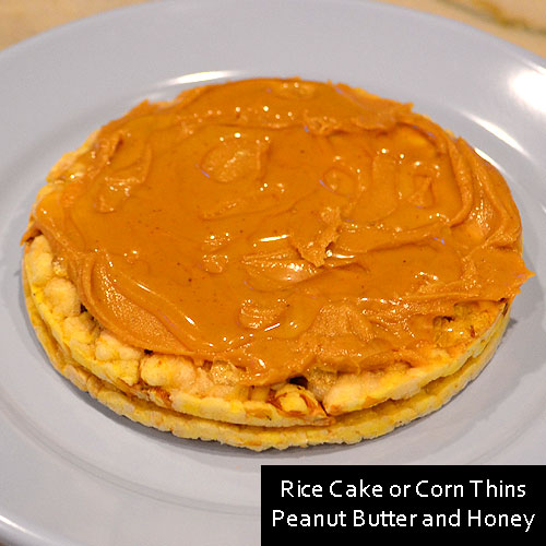 Rice Cake or Corn Thins with Peanut Butter and Honey