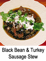 Black Bean & Turkey Sausage Stew - Crock Pot (Slow Cooker)