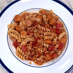 Hoover Soup - Pasta and Hot Dogs