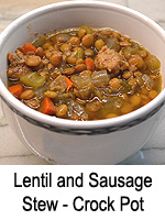 Lentil and Sausage Stew - Crock Pot (Slow Cooker)