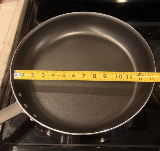 Choose a LARGE saucepan or stew pot to make this in. The final pan we used was 13 inches wide and 2.5 inches deep.