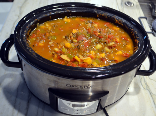 Vegetable Wild Rice Soup in the Slow Cooker