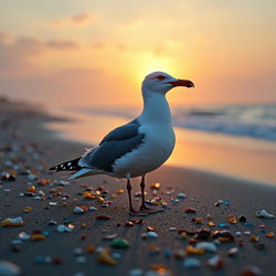 Microplastics in the environment.