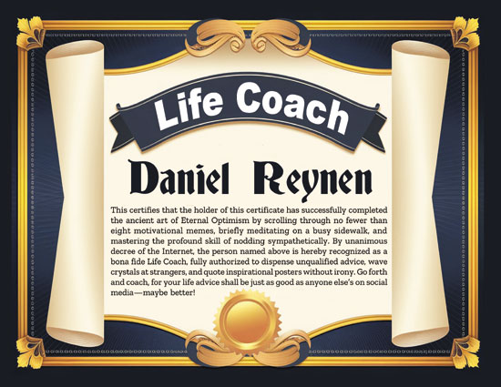 Life Coach Certificate - Worthless