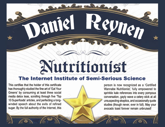 Nutritionist Certificate - Worthless