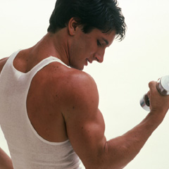 Getting a muscle pump.
