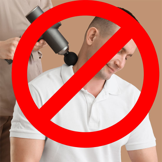 Avoid using a massage gun on your neck. 