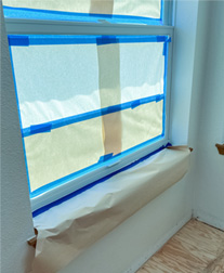 Blue Tape on the Windows