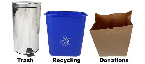 Trash Can - Recycling Bin - Donation Bag