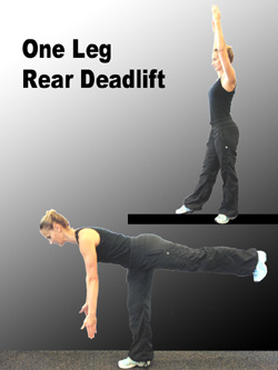 Leigh Pujado performing the One Leg Rear Deadlift. 