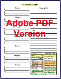 Weekly Meal Planner - Adobe PDF Version