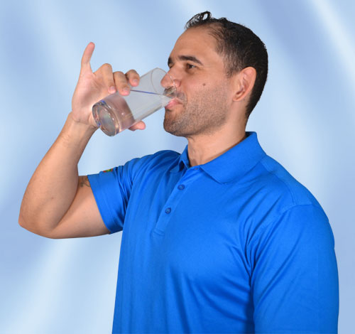 Drink water before every meal.
