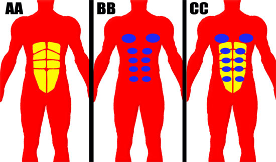 Abs NOT Aligned with Fat Pads