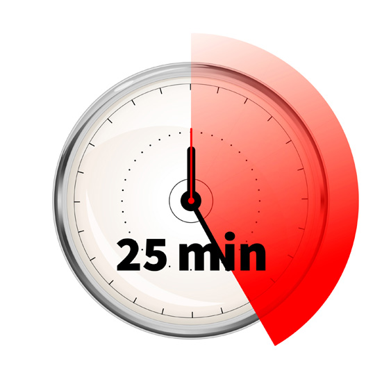 Set a timer for 25 minutes. 